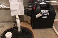Battery back up sump pump installation
